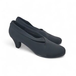 Rose Petals Black Pumps Heels‎ Comfortable Dress Shoes Classic Style 9N